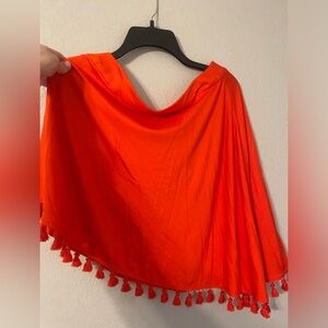 Trina Turk one shoulder asymmetrical blouse